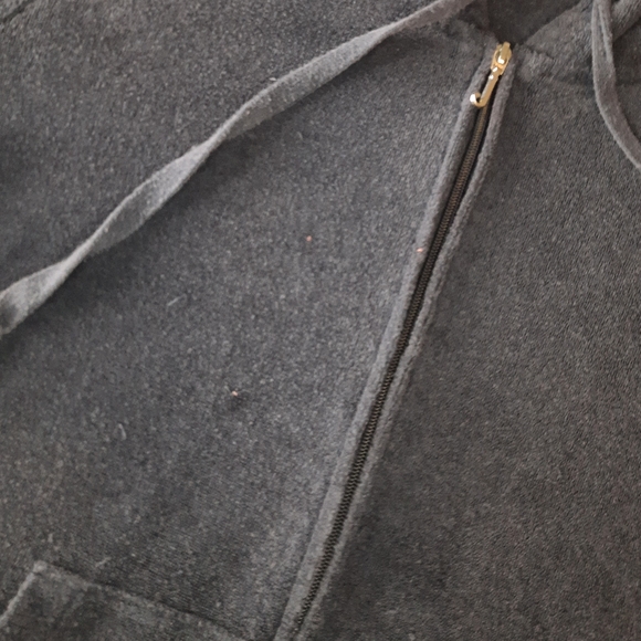 Juicy Couture Navy Blue Velour Hoodie Jacket Medium - Picture 9 of 12